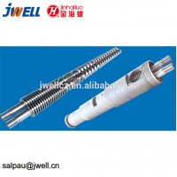 Jwell PVC PE WPC conical twin screw and double holes barrel